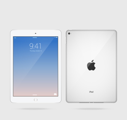 Apple ipad positivo y negativo vector de diseño