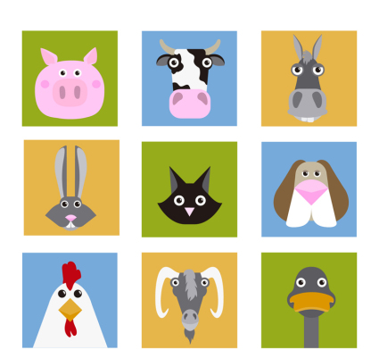 9 material de vectores creativo de cabeza animal vector