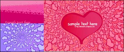 San Valentn Da 3 vectores tarjeta de fondo en forma de corazn material