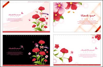 tarjeta de Flores plantilla de material de vectores