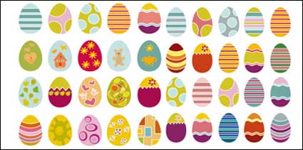 Una variedad de huevos de Pascua material vectoriales