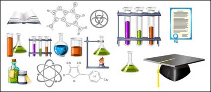 Bioqumica tema de iconos del vector de material
