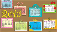 Bonito calendario 2010 de material de vectores