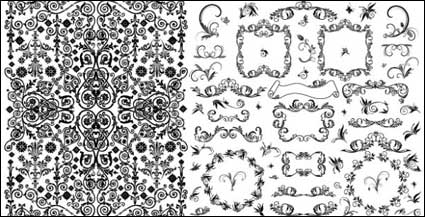 Prctica en blanco y negro de encaje vector modelo de tela que