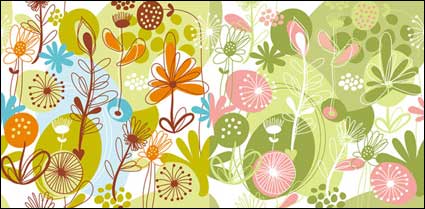 Bellas flores y el vector de material vegetal
