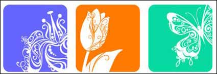 9 material de diseño de flores pequeñas siluetas vector