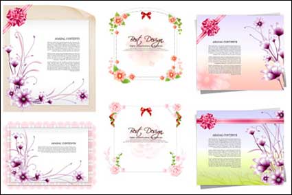 Flores de papel, material de vectores de cinta