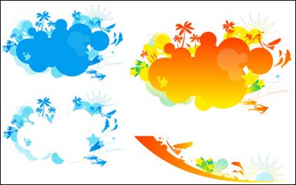 Colorido vector de material de playa