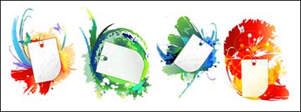 Tinta de fondo y material blanco vector tarjetas
