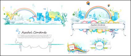 Diversin Ciudad de tema vectorial material