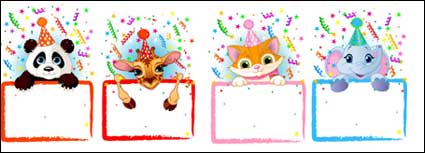 Vectorial de vacaciones animales tabln de anuncios de material