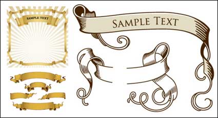 Material de vectores retro banner cinta
