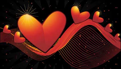 material de vectores en forma de corazn -2 lneas dinmicas del fondo