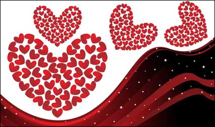 Con forma de corazn material vector dinmico lneas del fondo
