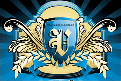 3 materiales Europea vector escudo patrn