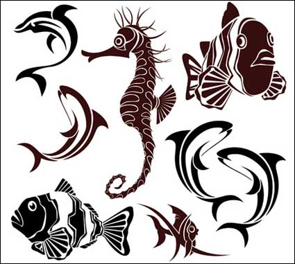 La vida marina vector material