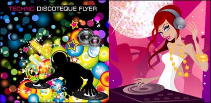 DJ Music Tema vectorial material