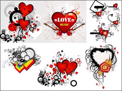 Da de San Valentn tendencia en forma de corazn tema ilustracin vectorial material