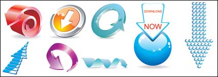 3D material slido vector icono de la flecha
