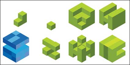Vectorial de material grfico logotipo de cubo