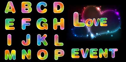 Diversin Fantasy letras y nmeros de material de vectores