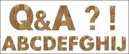 Simple vector alfabeto madera materiales