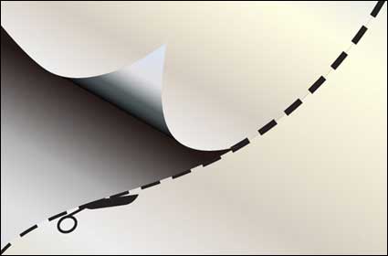 De corte del papel de vectores de material