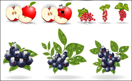 Vectorial de materiales con los ojos de la fruta