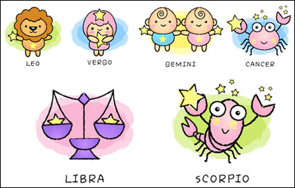12 dibujos animados material vector constelacin (C)