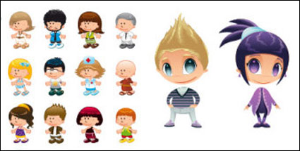 Cute dibujos vectoriales caracteres material