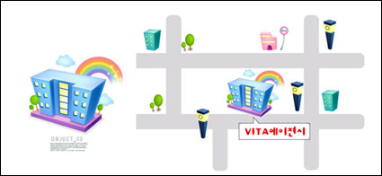 Casa de dibujos animados mapa vectorial material
