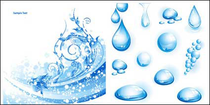 3 material fresco agua vector tema