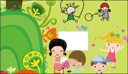 Precioso niño inbetweening vector