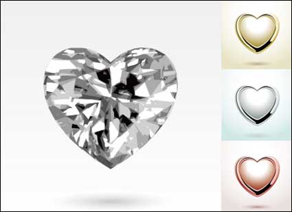 Con forma de corazn vector joyas de diamantes colgantes material