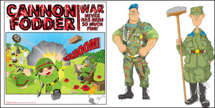 Caricatura vector soldado