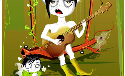 Poco vector monstruo guitarra material