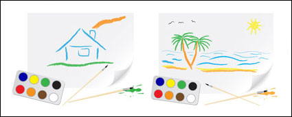 Bonito pinturas de los niños objeto material vector