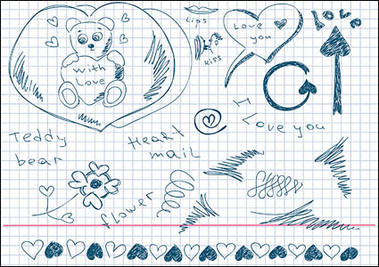 Bonito pintado a mano el amor vector elemento material