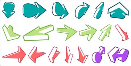 Una variedad de flechas y material de otro vector de dos