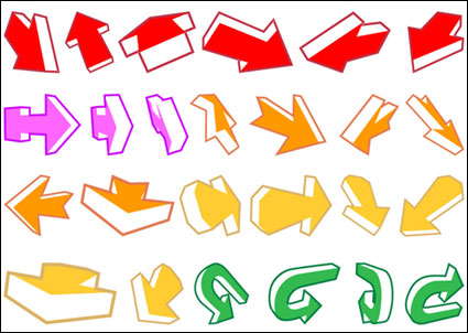 Una variedad de flechas y un material de otro vector
