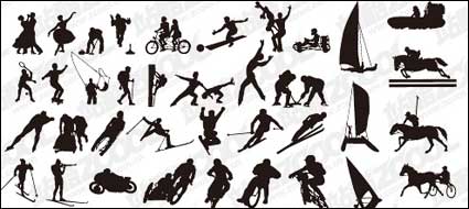 Vectorial de siluetas de diversos materiales de deportes de accin -2