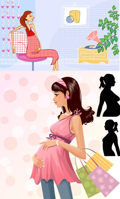 Maternidad Moda vectorial material