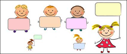 niños lindos carteles vector material