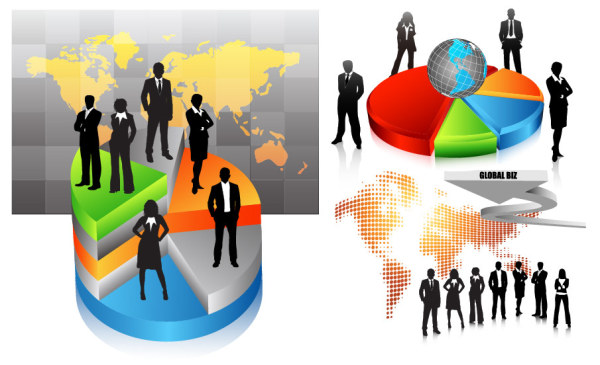 Personas material vector siluetas lugar de trabajo