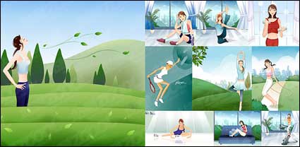 10 fashion girl ilustracin vectorial material de movimiento
