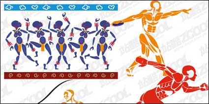 4 figuras del deporte de material de vectores