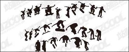 Skateboarding figura material vector siluetas