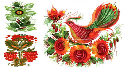 Pintado a mano al estilo vectorial material de decoracin floral