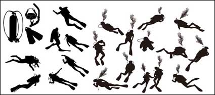 Diver silueta vector material