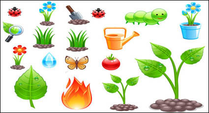 Material de siembra tema vectorial